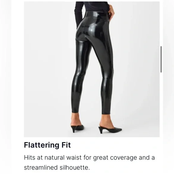 Spanx Shape Faux Leather patent leggings - Picture 2 of 7